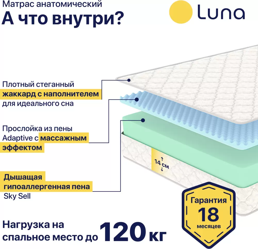 Матрас Luna Home 120x190 - фото2